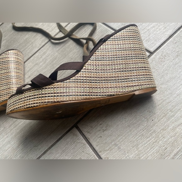 Colin Stuart Women’s Brown Tie-Up Espadrille Wedge Heels Size: 9 Women’s - Picture 8 of 9